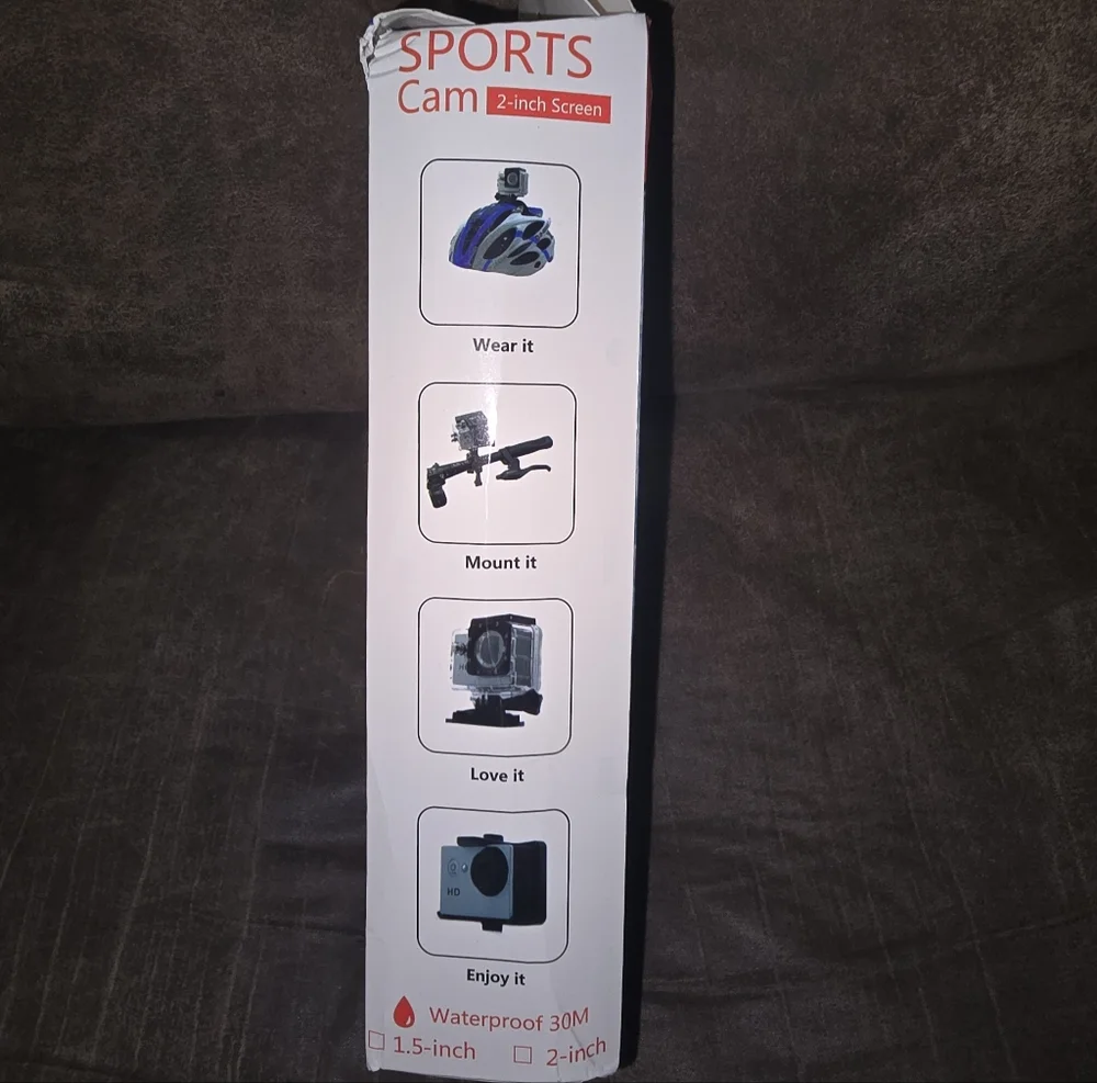Sports Cam 1080P Waterproof Action Camera - Black